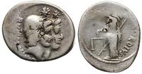denar 49 pne, Rzym, Aw: Głowy dwóch Dioskurów w 