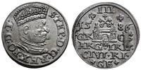 trojak 1586, Ryga, mała głowa króla, moneta wybi