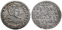 trojak  1590, Ryga, mała głowa króla, Iger R.90.