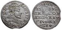 trojak  1590, Ryga, mała głowa króla, wybity na 
