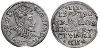 trojak  1590, Ryga, mała głowa króla, wybity na 