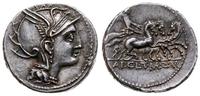 denar 111-110 pne, Rzym, Aw: Głowa Romy w hełmie