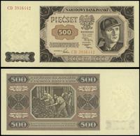 500 złotych 1.07.1948, seria CD 3956442, złamane