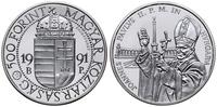 500 forintów 1991 BP, Jan Paweł II, srebro próby