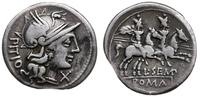 denar 148 pne, Rzym, Aw: Głowa Romy w prawo, za 