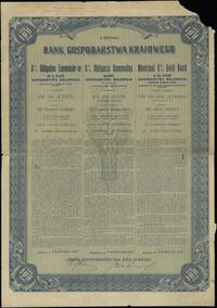 Rzeczpospolita Polska 1918-1939, 8% obligacja komunalna na 100 złotych w złocie, 1.10.1927