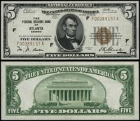 5 dolarów 1929, seria F00389157A, złamania, Fr. 