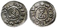 denar 1061-1086, Aw: Popiersie księcia z proporc