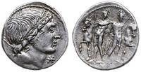 denar 109-108 pne, Rzym, Aw: Głowa w wieńcu dębo