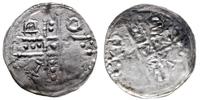 denar ok. 1185/90-1201, Wrocław, Aw: W 4 polach 