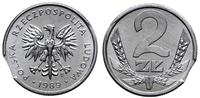 Polska, destrukt monety o nominale 2 złote, 1989