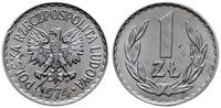 Polska, destrukt monety o nominale 1 złoty, 1974
