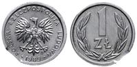 Polska, destrukt monety o nominale 1 złoty, 1989