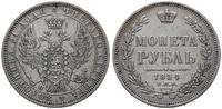 rubel 1854, Petersburg, w wieńcu 7 gałązek lauro