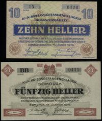 I Wojna Światowa, zestaw 2 banknotów obozowych z terenu Węgier, 1916