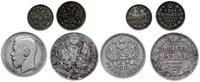 Rosja, zestaw: rubel 1842, rubel 1896 Paryż, 20 kopiejek 1913 Petersburg, 15 kopiejek 1915 Petersburg