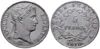 5 franków 1810/A, Paryż, srebro 25.14 g, czyszcz