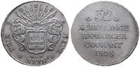 32 szylingi 1808, Hamburg, srebro 18.24 g, AKS 1