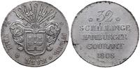 32 szylingi 1808, Hamburg, srebro 18.32 g, pękni
