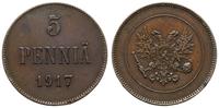5 penniä 1917, Helsinki, miedź, KM 17, Bitkin 4,
