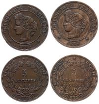 zestaw: 2 x 5 centymów 1884 A i 1896 A, Paryż, ł