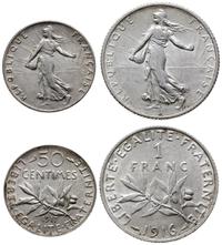 zestaw: 50 centymów 1917 i 1 frank 1916, Paryż, 