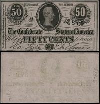 50 centów 17.02.1864, seria G 4876, pięknie zach