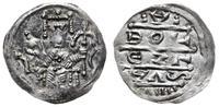 denar 1157-1166,  Aw: Cesarz siedzący na tronie 