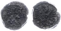 denar 1603, Poznań, data 16-03 po bokach herbu m