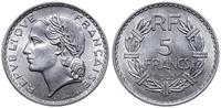 5 franków 1949, Paryż, aluminium, piękne, Gadour
