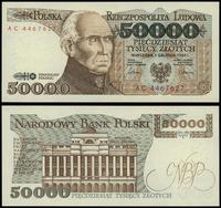 50.000 złotych 1.12.1989, seria AC 4467627, wyśm