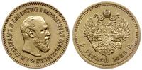 5 rubli 1889 /(А•Г) , Petersburg, złoto 6.45 g, 