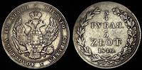 3/4 rubla= 5 złotych 1840, Warszawa