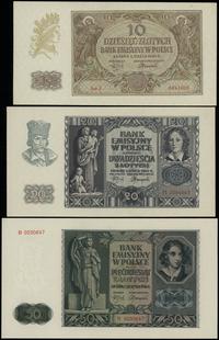 zestaw 3 banknotów, 10 złotych 1.03.1940, J 6841