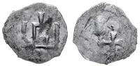 denar przed 1401 r., Aw: Kolumny Gedymina; Rw: g