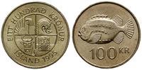 100 koron 1995, mosiądz niklowany, piękne, KM 35