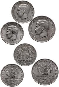 zestaw: 2 drachmy 1967, 2 drachmy 1971 i 5 drach