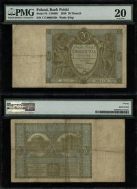 20 złotych 1.09.1929, seria CZ 9808339, wielokro