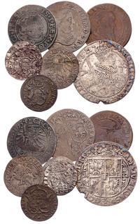 zestaw 7 monet: 1 grosz 1534 Toruń, 4 grosze 156