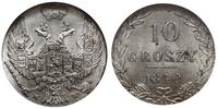 10 groszy 1840, Warszawa, moneta w pudełku NGC z