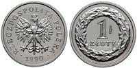 1 złoty 1990, Warszawa, PRÓBA-NIKIEL, nikiel, na
