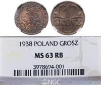 1 grosz 1938, Warszawa, pięknie zachowana moneta