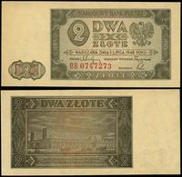 2 złote 1.07.1948, seria BB 0747273, znak wodny 