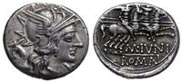 denar 145 pne, Rzym, Aw: Głowa Romy w hełmie w p