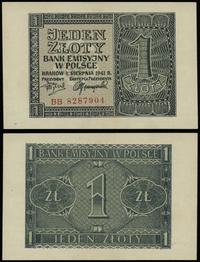 1 złoty  1.08.1941, seria BB 8287904, wyśmienite