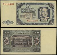 20 złotych  1.07.1948, seria GA, numeracja 44456
