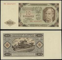 10 złotych 1.07.1948, seria BE, numeracja 424747