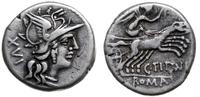denar 141 pne, Rzym, Aw: Głowa Romy w hełmie w p