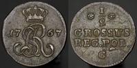 półgrosz 1767, Kraków, dość ładna moneta, Plage 