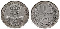 1 złoty 1835, Wiedeń, pięknie zachowany, Bitkin 